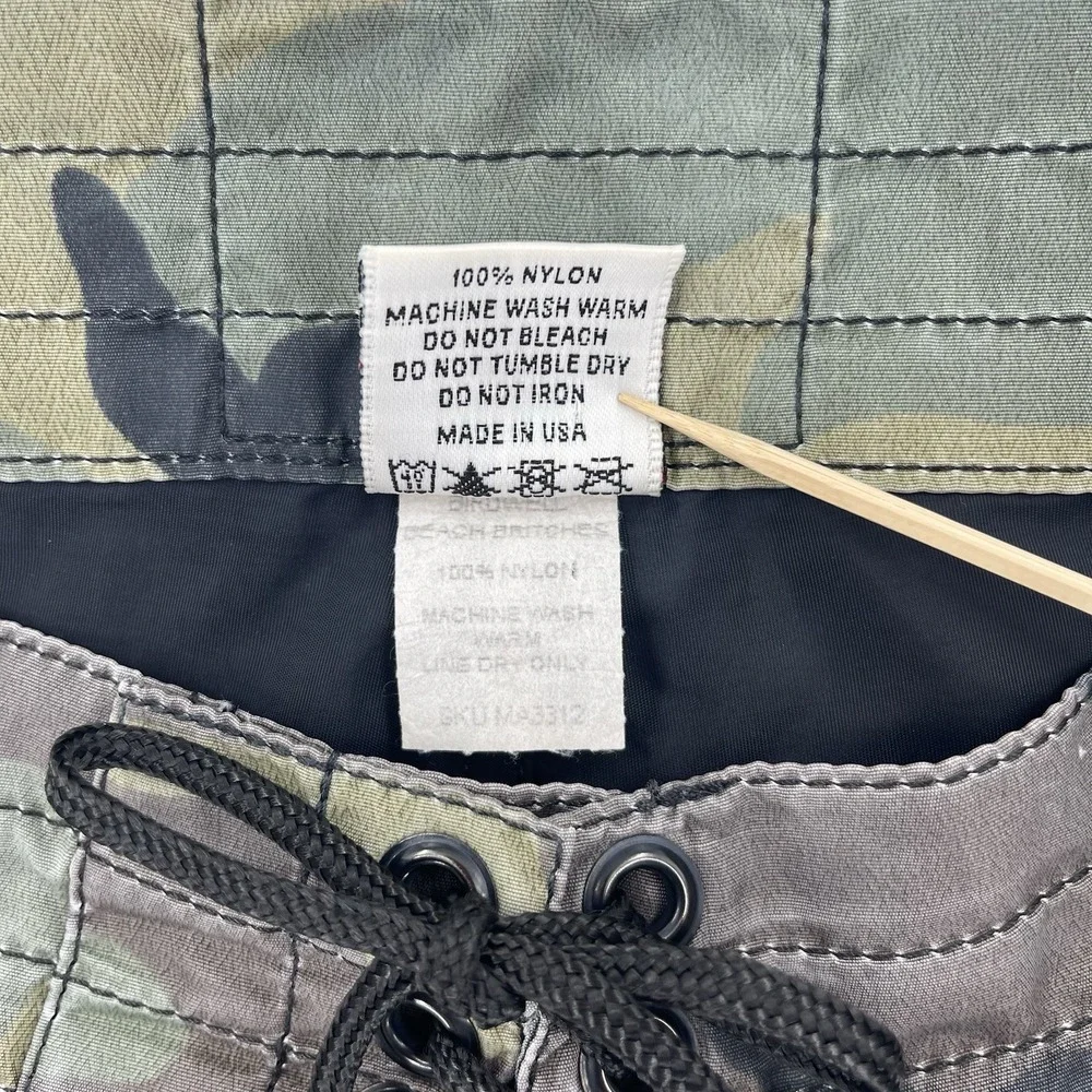Birdwell Beach Britches Board Shorts Mens 34 Camo Texas Nylon Surf Swim Trunks